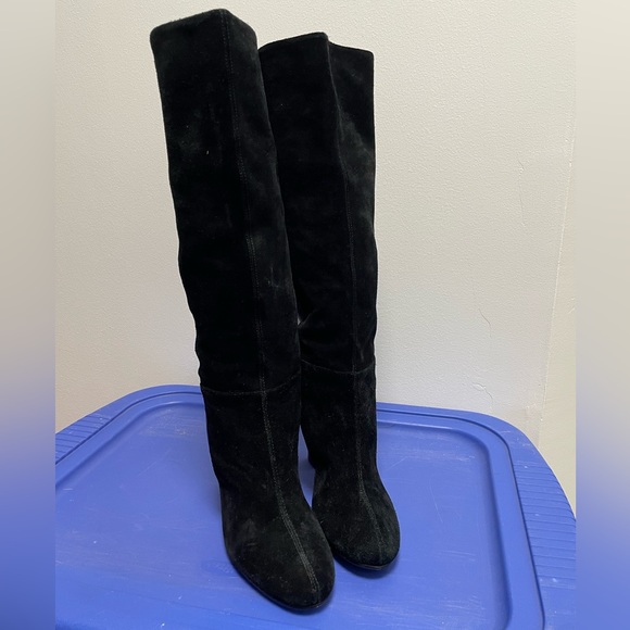 MRKT Tall Boots Women Size 8 Suede Snake Print Hallie Knee High Pull-on - Picture 3 of 11